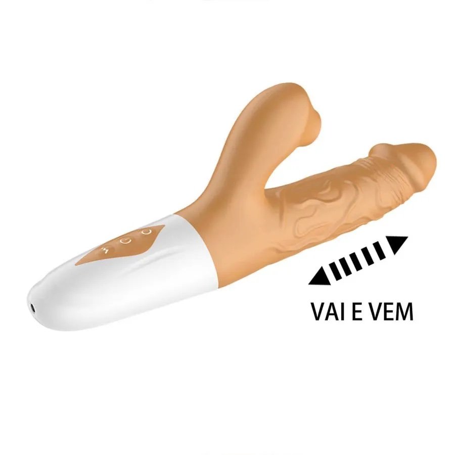 Vibrador Duplo Recarregável USB 10 Vibrações e 10 Pulsações