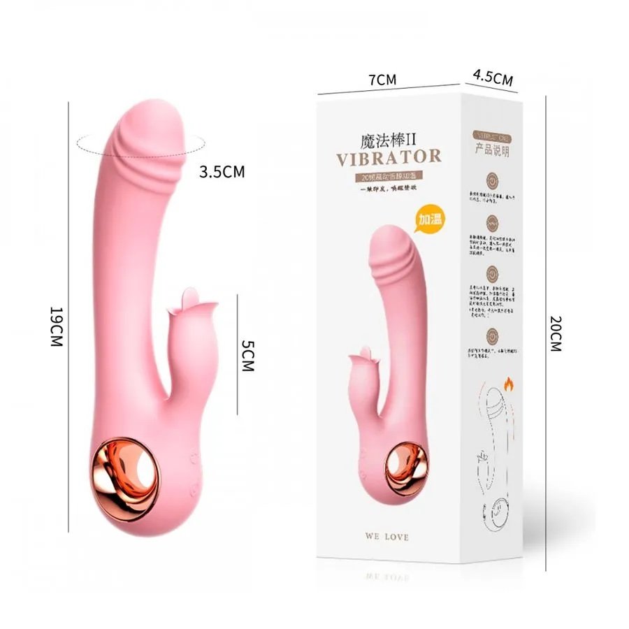 Vibrador com Aquecimento e Estimulador Externo